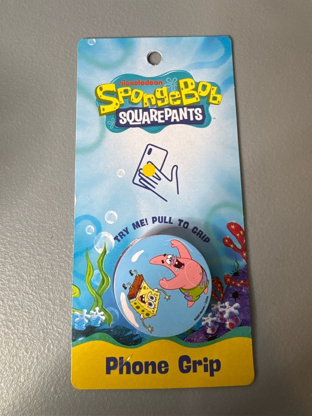 Nickelodeon SpongeBob SquarePants Blue Phone Grip w/ SpongeBob & Patrick bikini